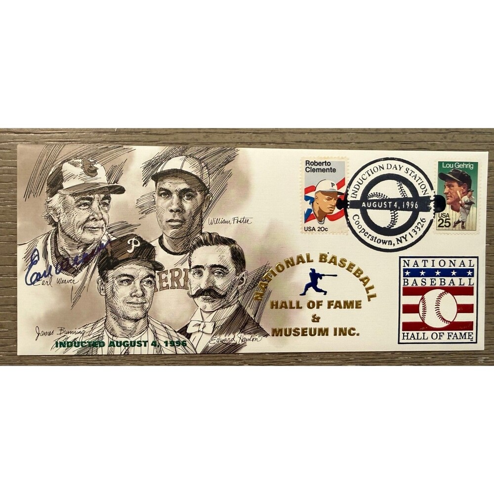 EARL WEAVER Orioles Signed ‘96 Hall of Fame Induction Cachet from WEAVER Estate